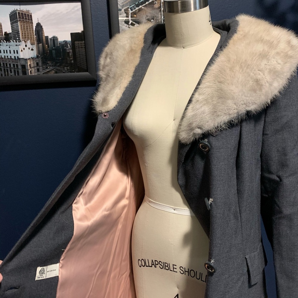 townley annis wool coat with fur collar